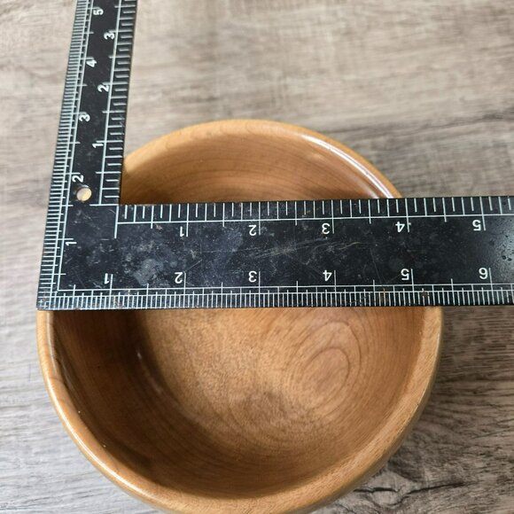 VTG Myrtlewood Chalet Candy Nut Dish Bowl Handcrafted Oregon Myrtle Wood 5.5" - Picture 11 of 13